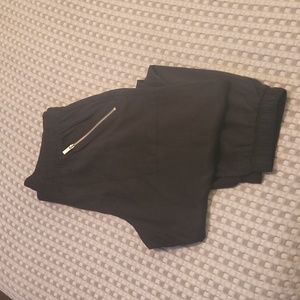 Womens Black Juicy Couture Jogger Pants Size Large Silver Zippers NWOT